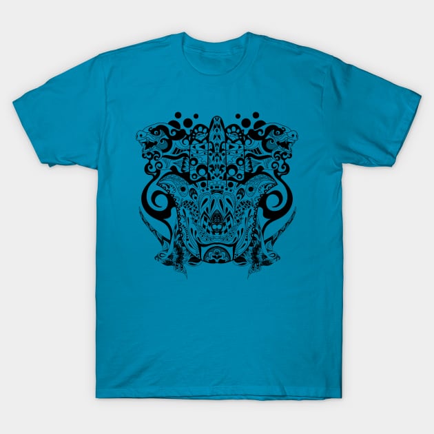 the beast and ancient monsters pattern ecopop T-Shirt by jorge_lebeau